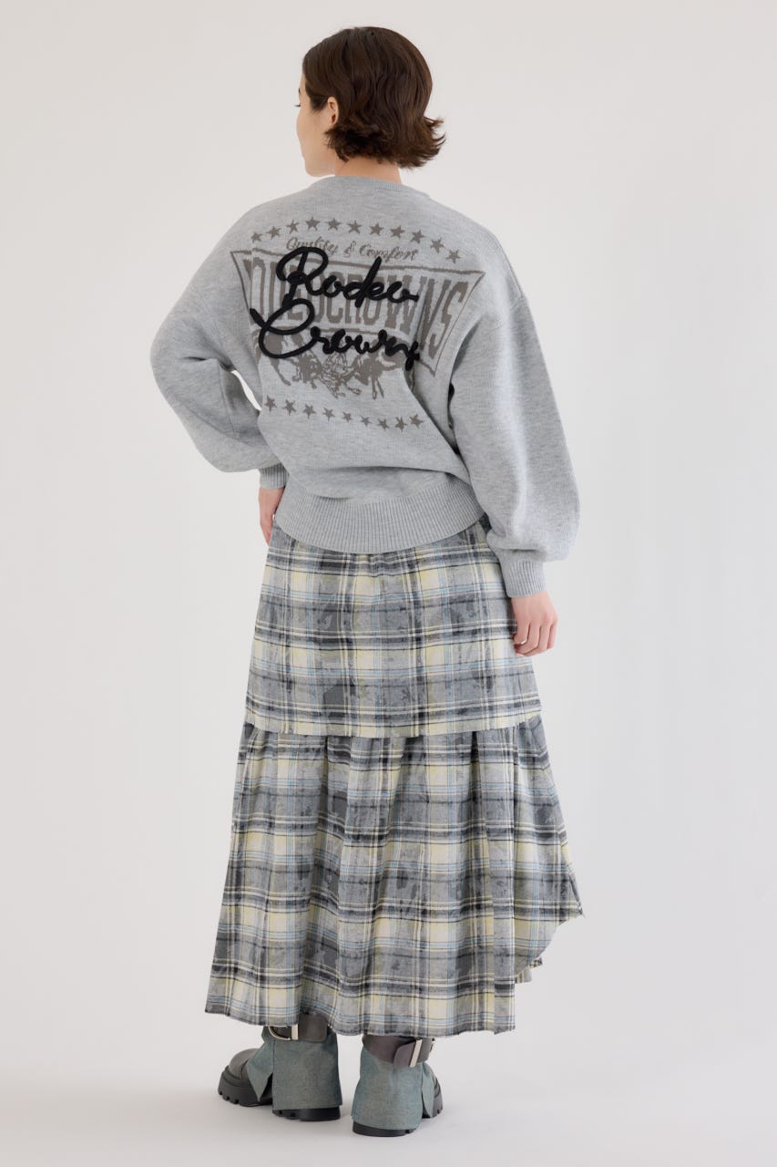 ヴィンテージチェックシャツスカート 柄BLK FREE