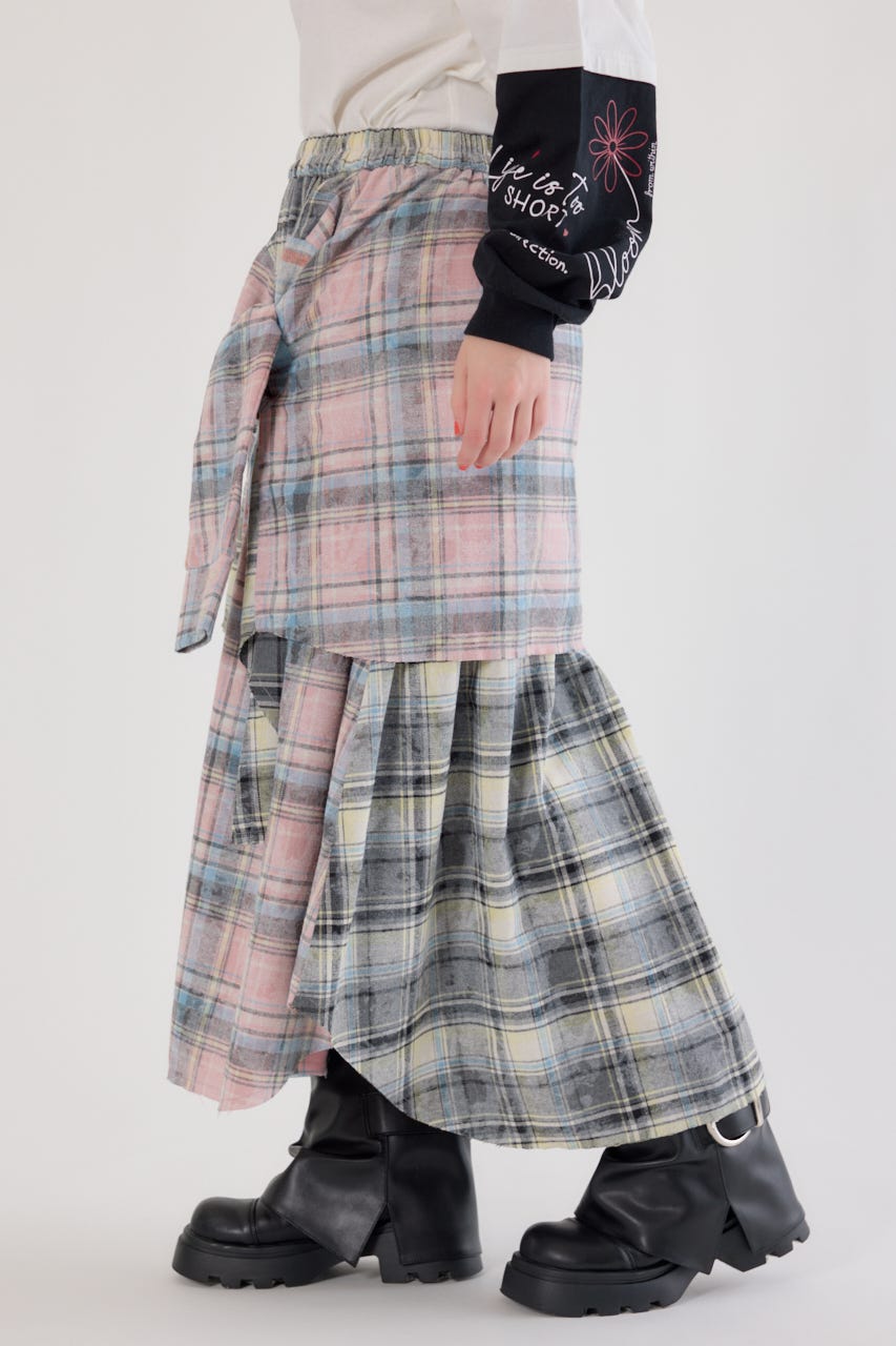 ヴィンテージチェックシャツスカート Multi_1 FREE