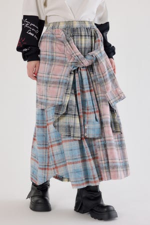 ヴィンテージチェックシャツスカート
