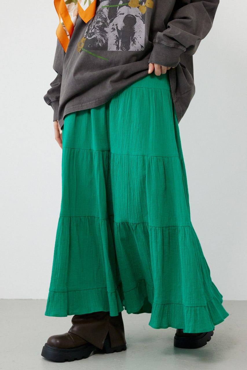 パレットティアードスカート GRN FREE
