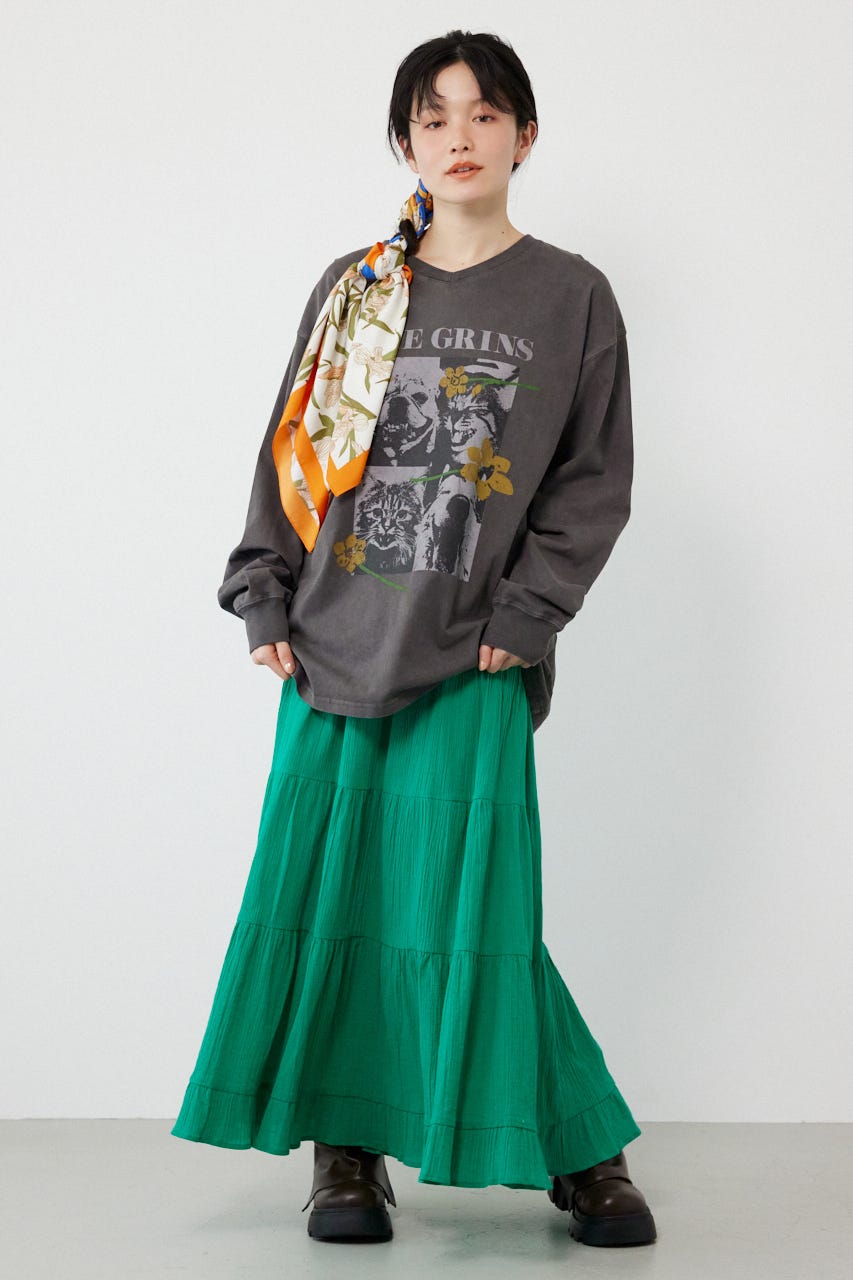 パレットティアードスカート GRN FREE