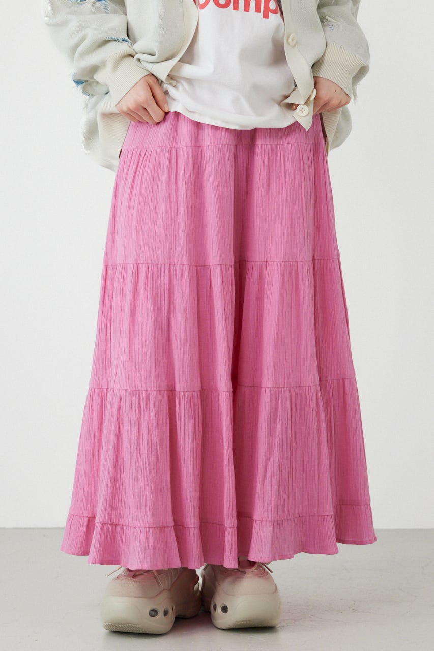 パレットティアードスカート L/PNK FREE