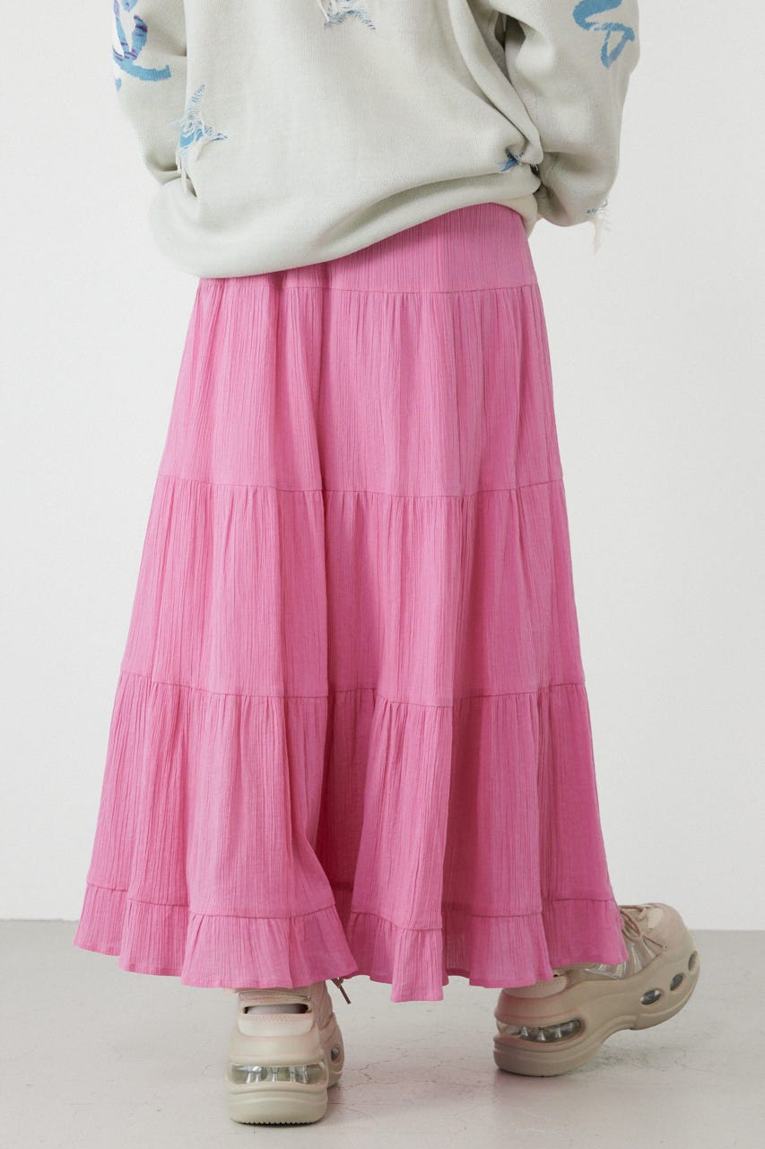 パレットティアードスカート L/PNK FREE