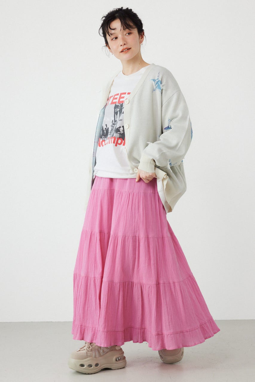 パレットティアードスカート L/PNK FREE