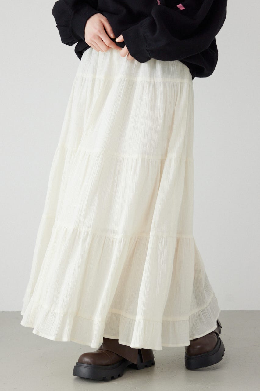 パレットティアードスカート O/WHT FREE