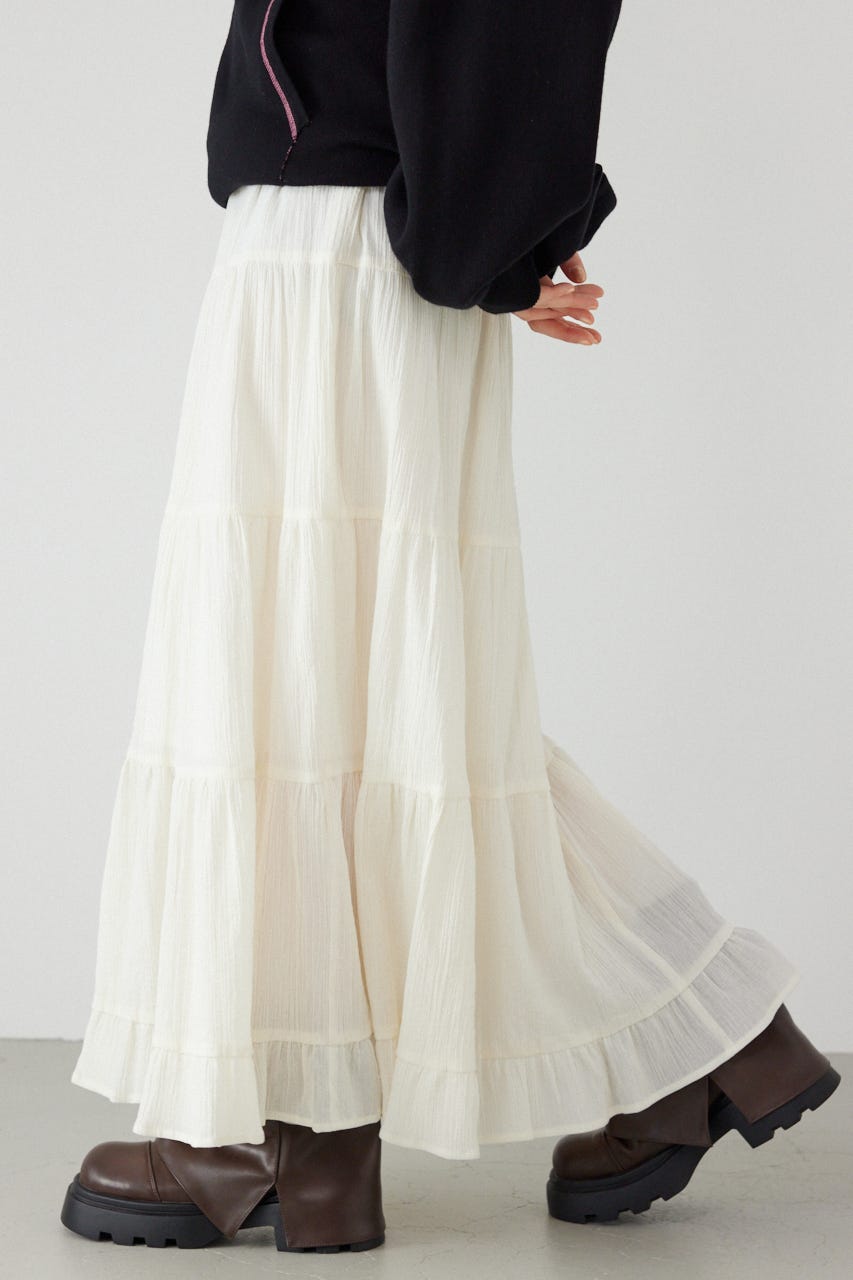 パレットティアードスカート O/WHT FREE