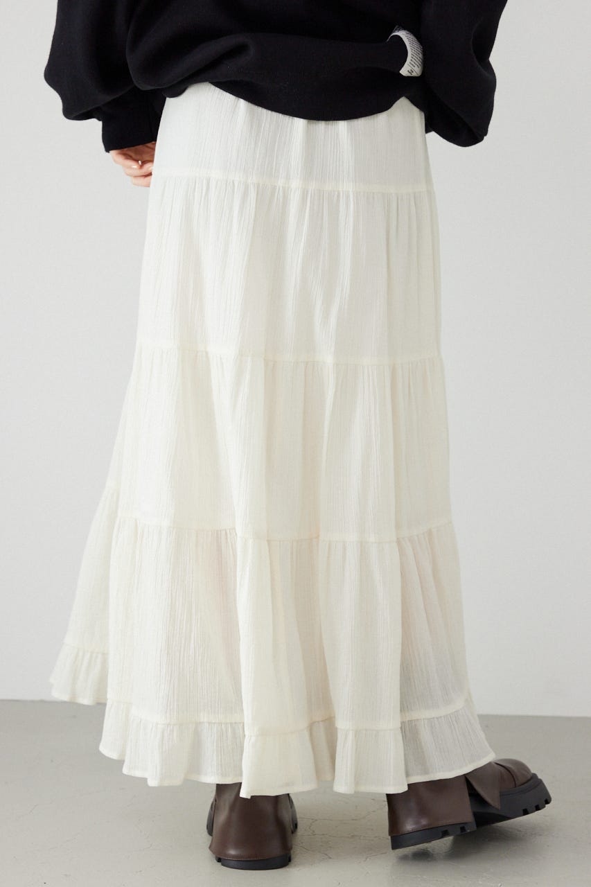 パレットティアードスカート O/WHT FREE