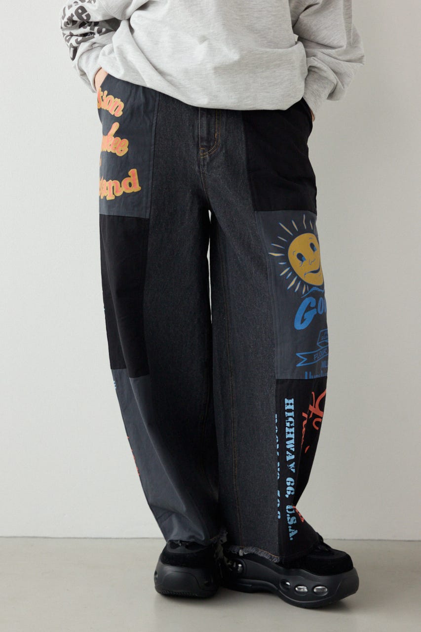 【SS先行アイテム】カスタムバギーパンツ 柄BLK FREE