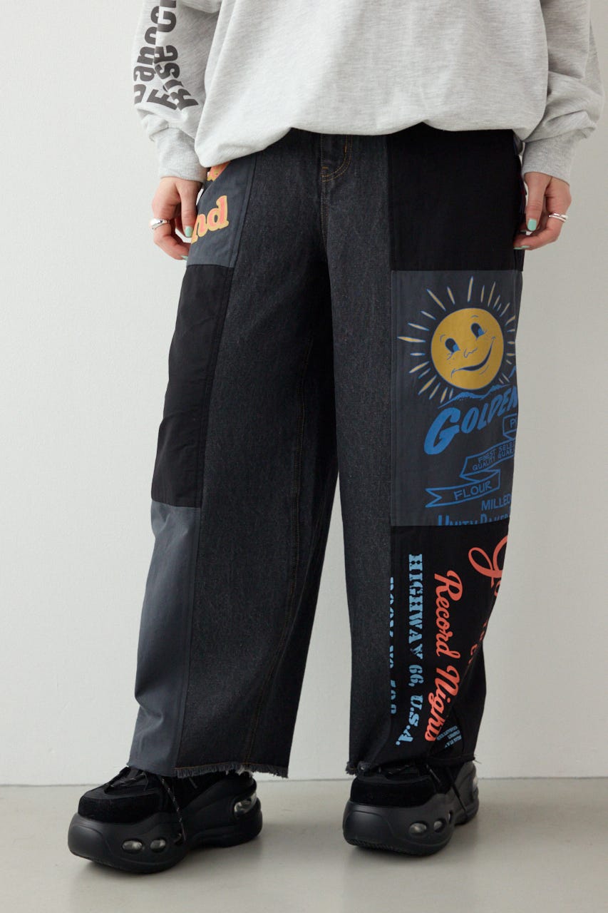 【SS先行アイテム】カスタムバギーパンツ 柄BLK FREE