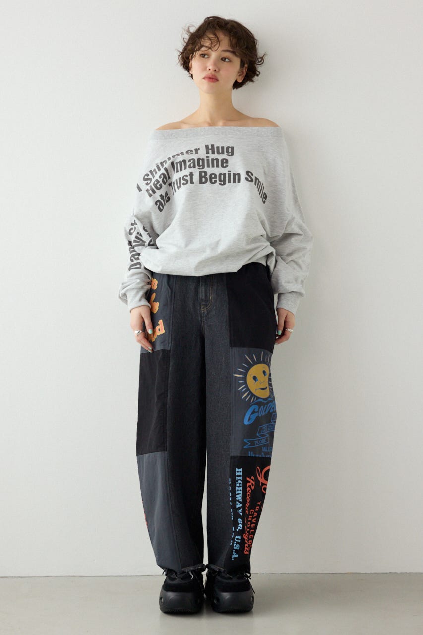 【SS先行アイテム】カスタムバギーパンツ 柄BLK FREE