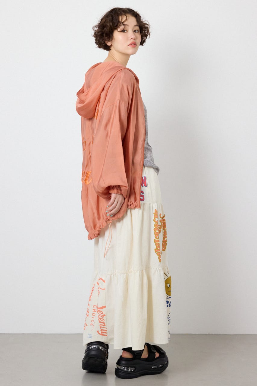 【SS先行アイテム】カスタムティアードスカート 柄WHT FREE