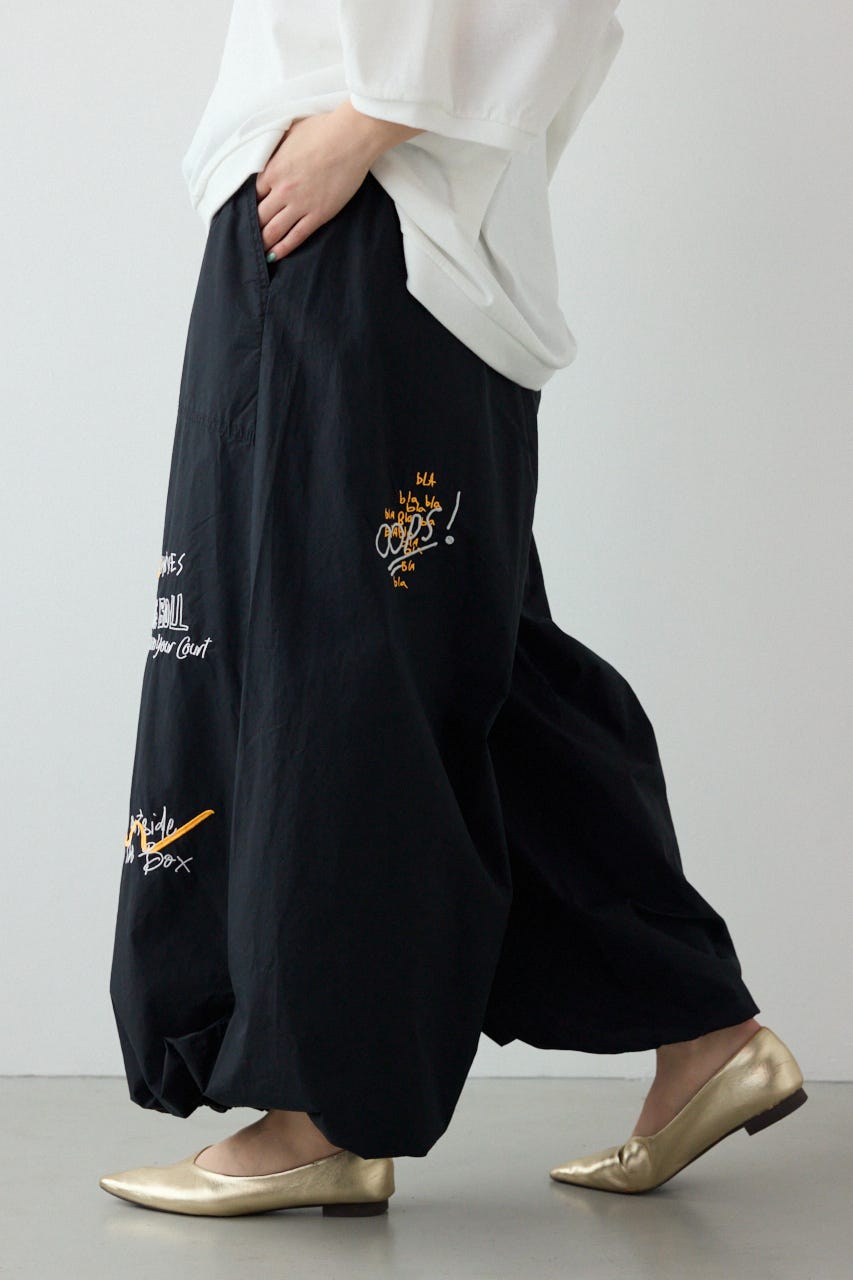 【SS先行アイテム】ラクガキパラシュートパンツ BLK FREE