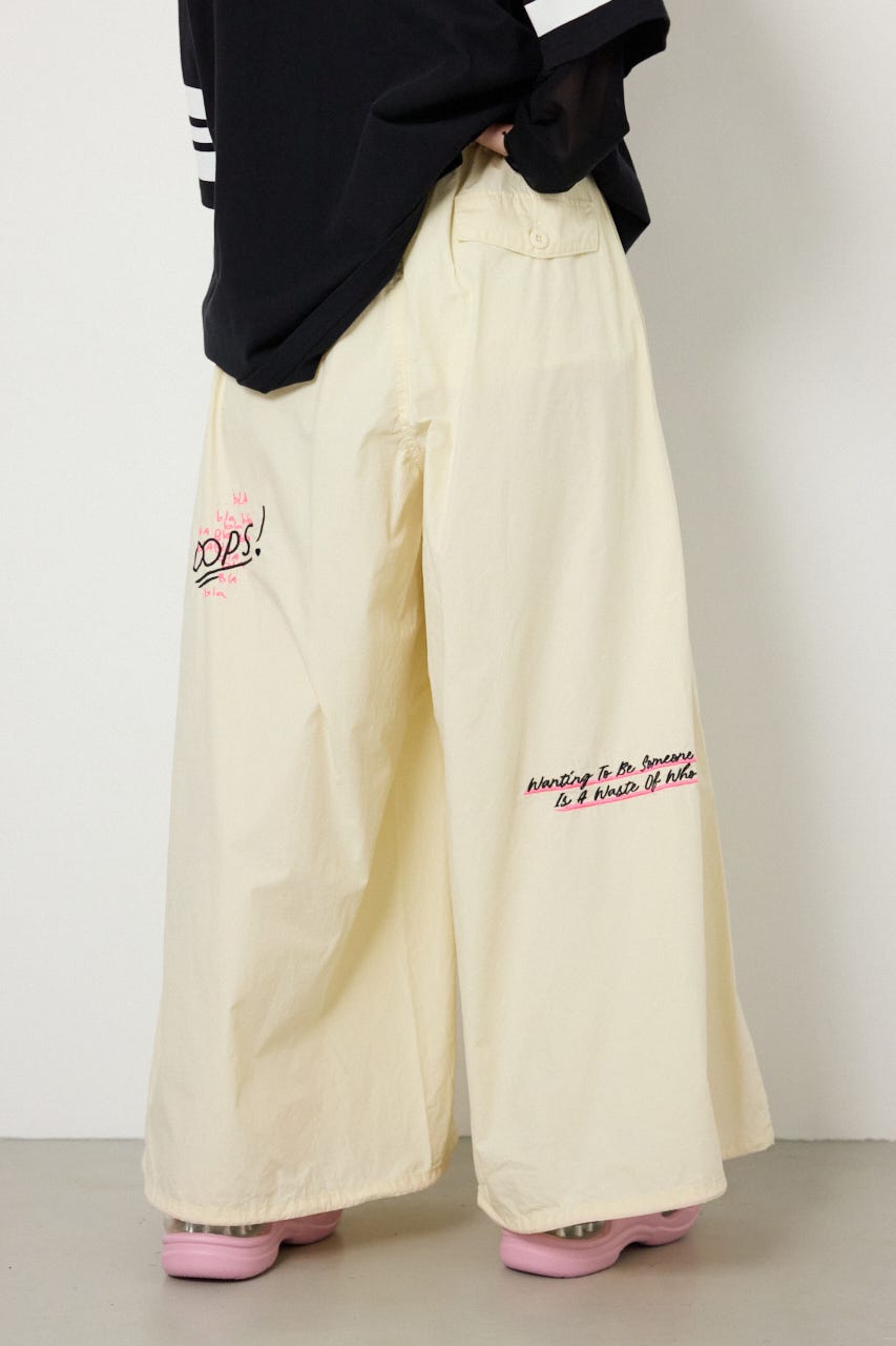 【SS先行アイテム】ラクガキパラシュートパンツ IVOY FREE