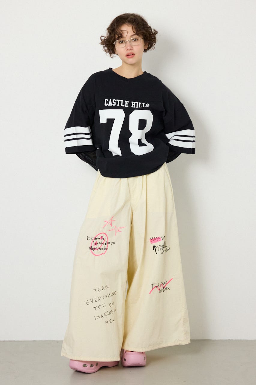 【SS先行アイテム】ラクガキパラシュートパンツ IVOY FREE