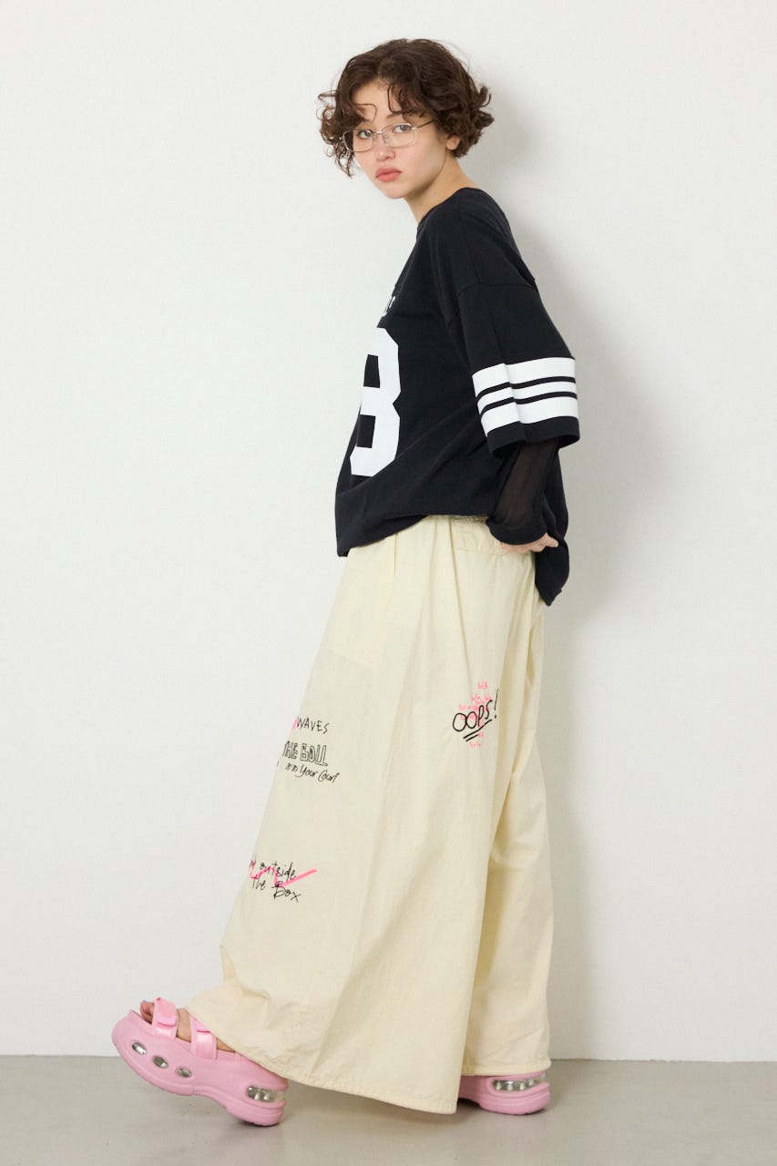 【SS先行アイテム】ラクガキパラシュートパンツ IVOY FREE