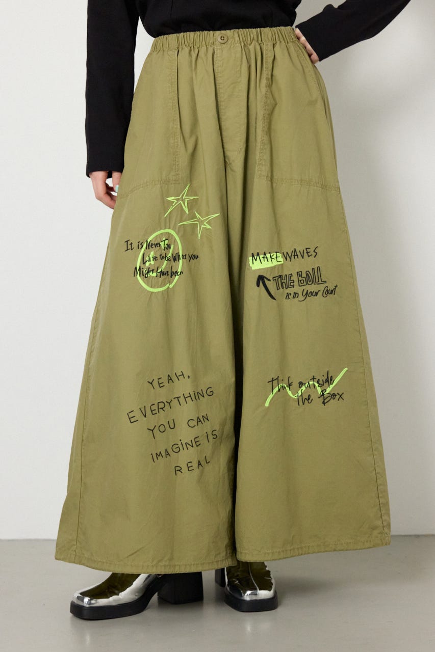 【SS先行アイテム】ラクガキパラシュートパンツ KHA FREE