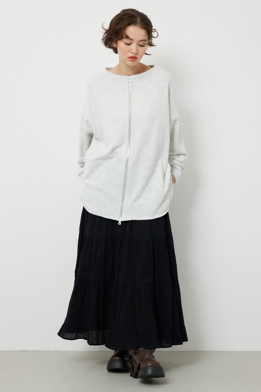2WAYオフショルダージップトップス L/T.GRY FREE