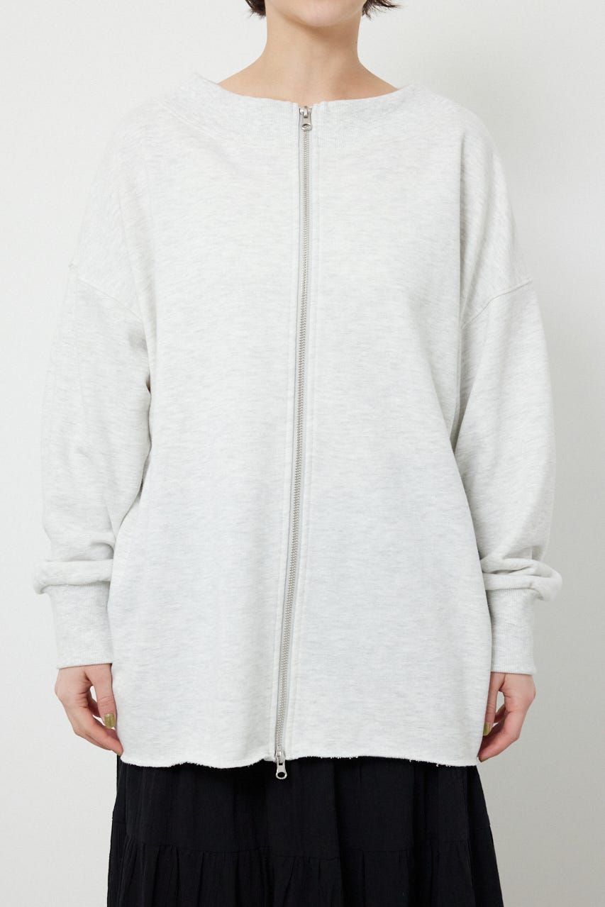 2WAYオフショルダージップトップス L/T.GRY FREE