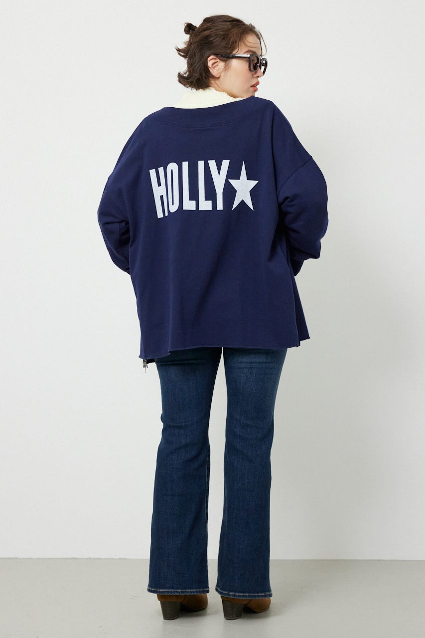 2WAYオフショルダージップトップス NVY FREE