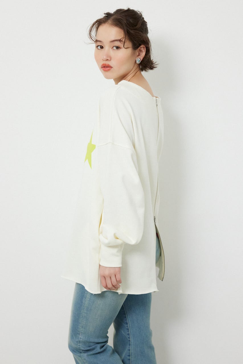 2WAYオフショルダージップトップス WHT FREE