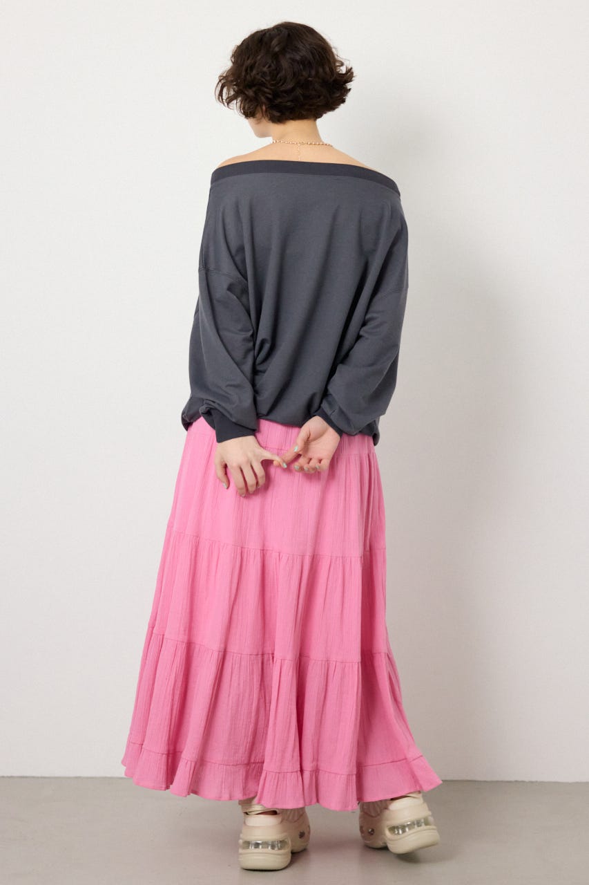 【SS先行アイテム】メッセージオフショルダートップス C.GRY FREE