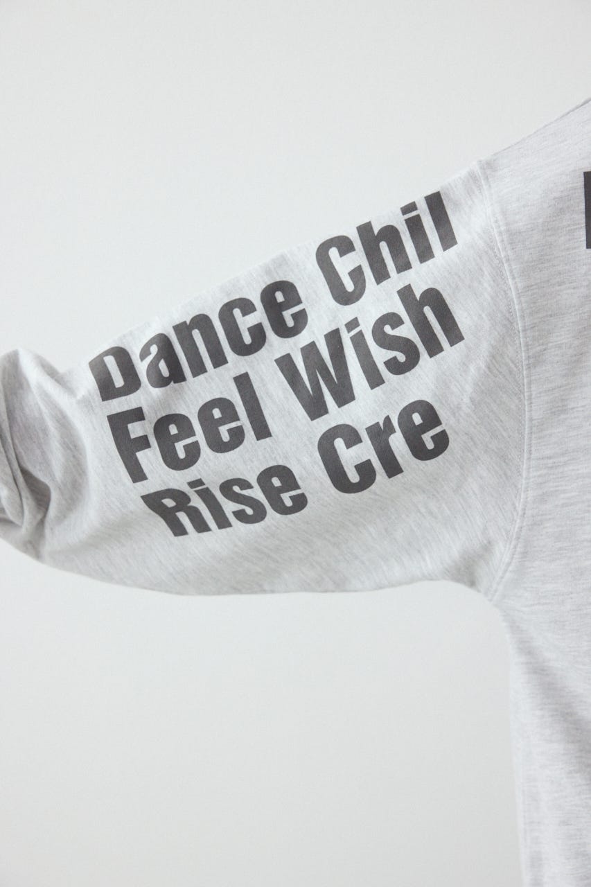 【SS先行アイテム】メッセージオフショルダートップス L/T.GRY FREE