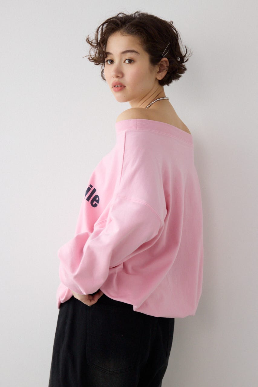 【SS先行アイテム】メッセージオフショルダートップス PNK FREE