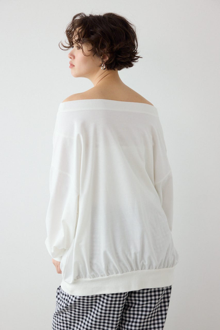 【SS先行アイテム】メッセージオフショルダートップス WHT FREE