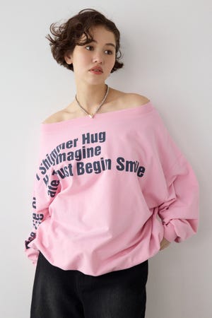 【SS先行アイテム】メッセージオフショルダートップス