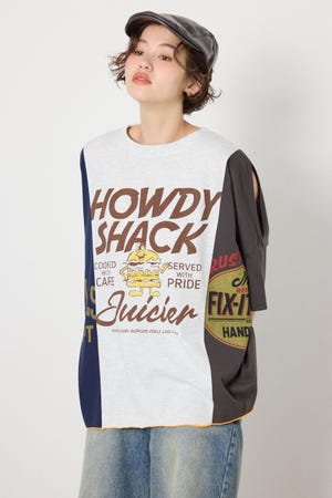 カスタムオープンショルダーTシャツ