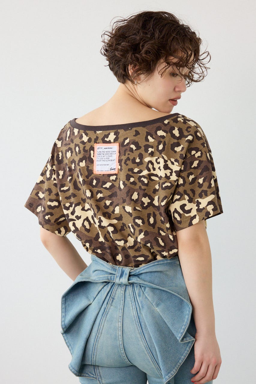 アソートオフショルダートップス 柄BRN FREE