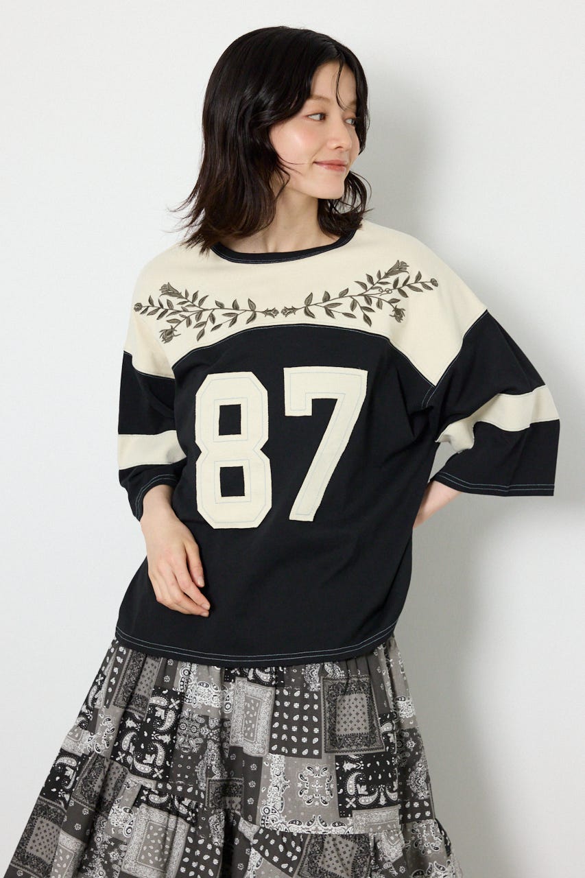 エンブロイダリーユニフォームTシャツ BLK FREE