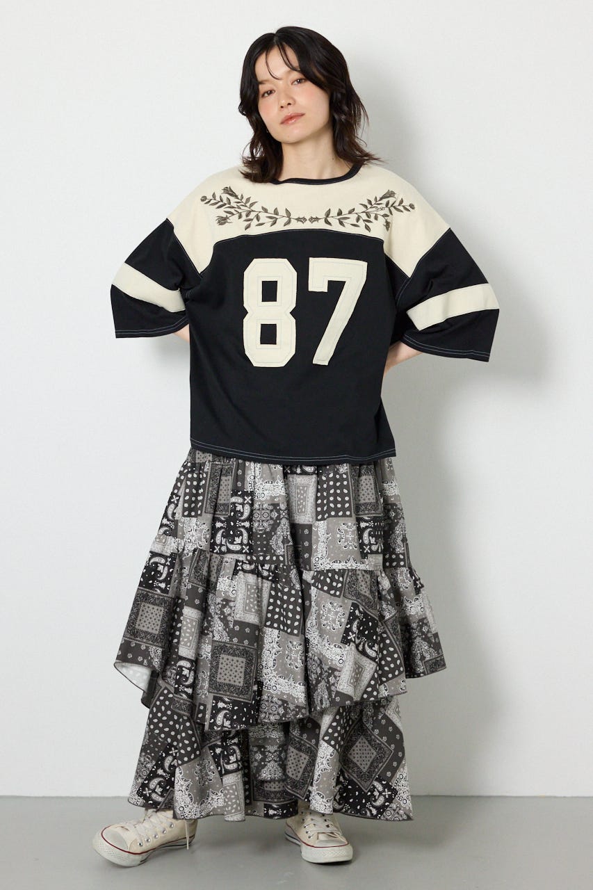エンブロイダリーユニフォームTシャツ BLK FREE