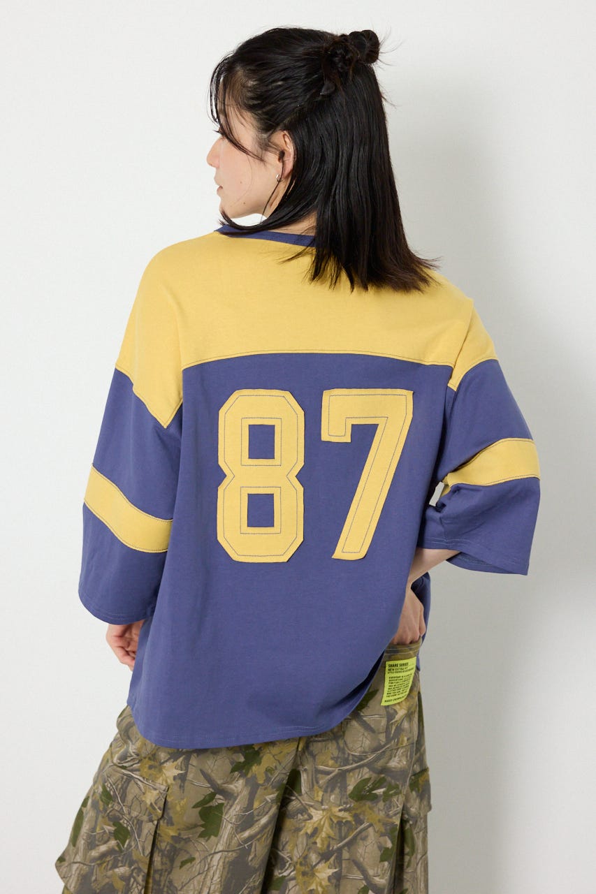 エンブロイダリーユニフォームTシャツ L/NVY FREE