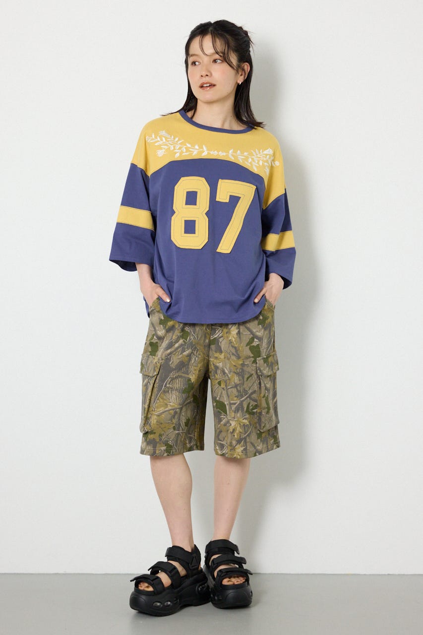 エンブロイダリーユニフォームTシャツ L/NVY FREE