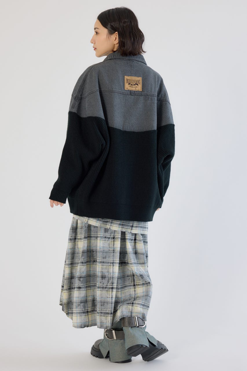 （ひさ❤️）RODEO CROWNS ニットドッキングデニムGジャン ひさ❤️）RODEO CROWNS ニットドッキングデニムGジャン ニット