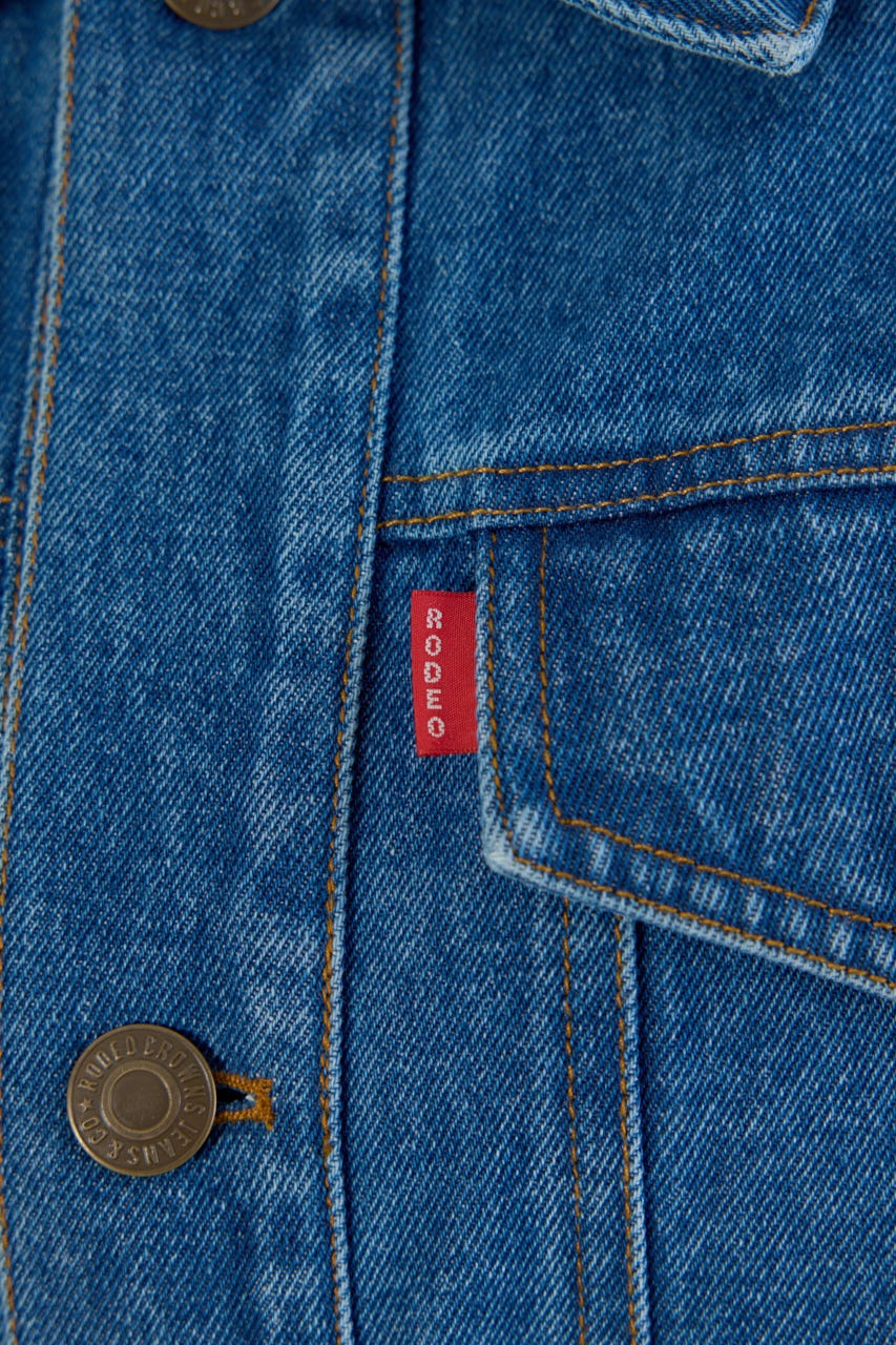 ニットドッキングルーズデニムジャケット BLU FREE