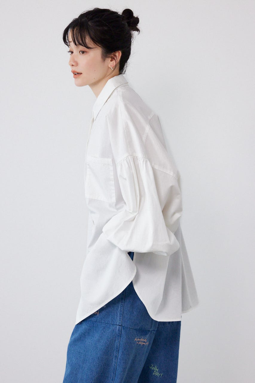ボリュームスリーブフレアデニムシャツ O/WHT FREE