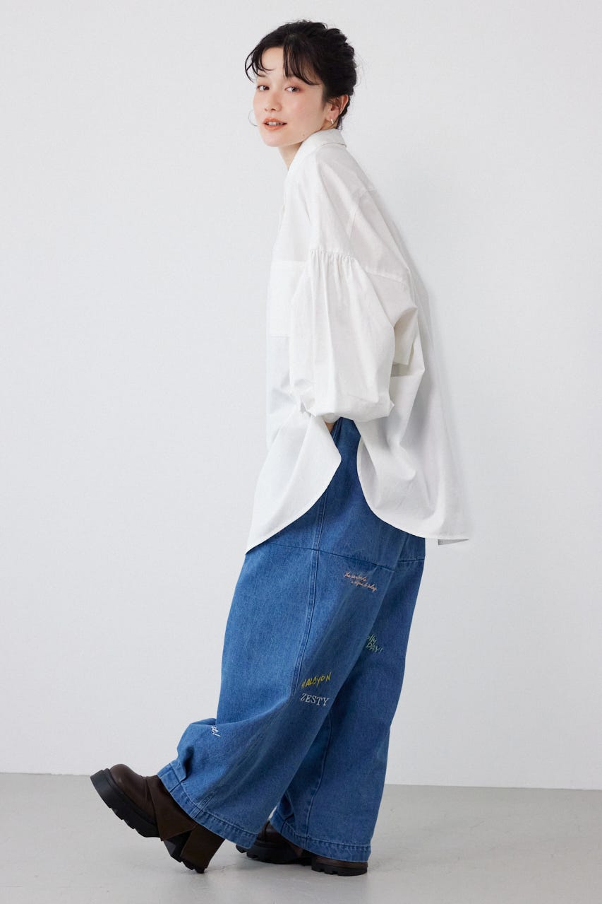 ボリュームスリーブフレアデニムシャツ O/WHT FREE