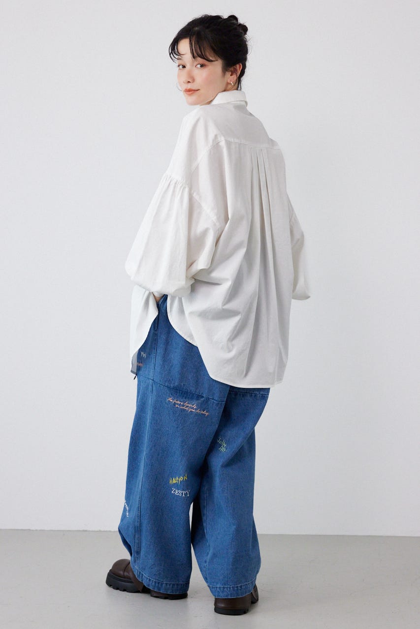 ボリュームスリーブフレアデニムシャツ O/WHT FREE