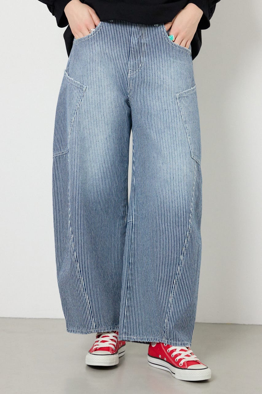 【SS先行アイテム】ビッグポケットバルーンデニム 柄BLU M