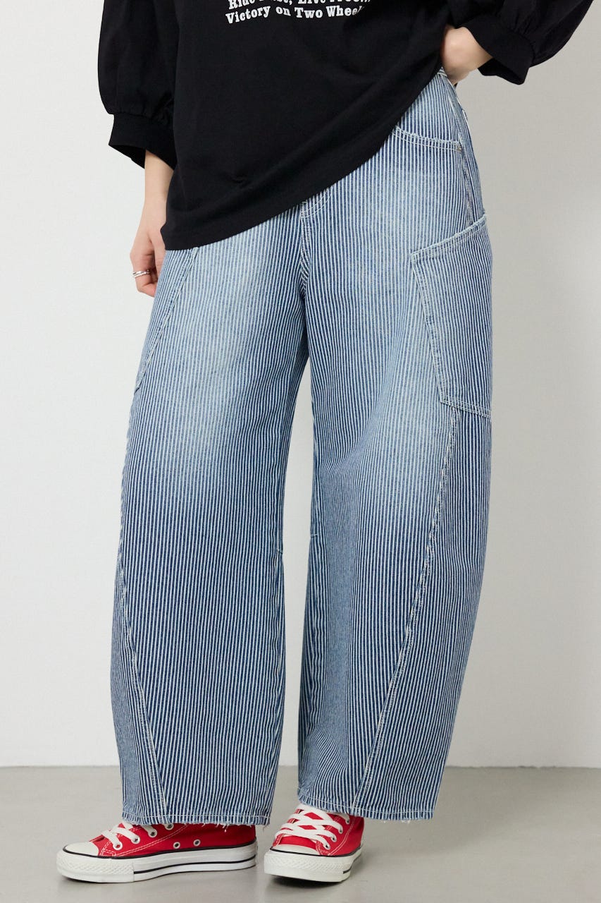 【SS先行アイテム】ビッグポケットバルーンデニム 柄BLU M