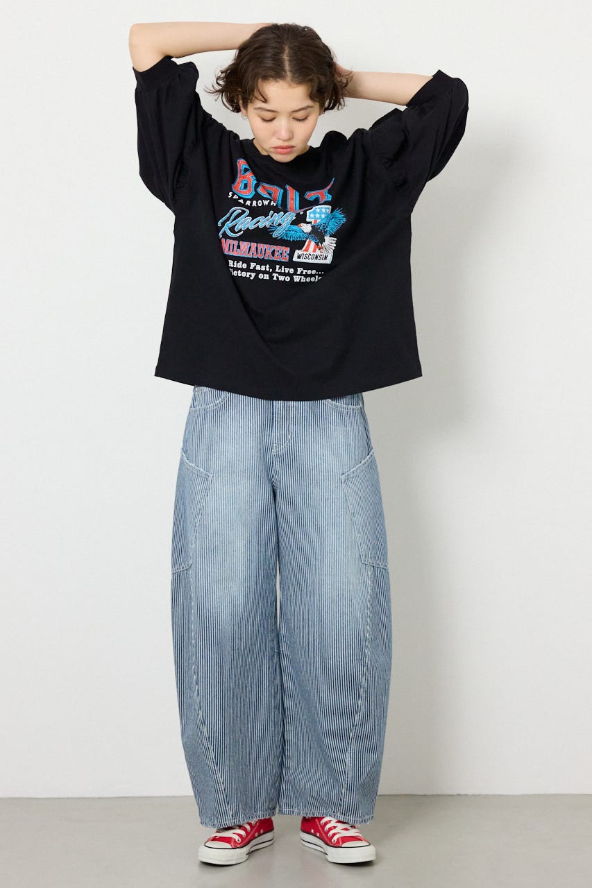 【SS先行アイテム】ビッグポケットバルーンデニム 柄BLU M