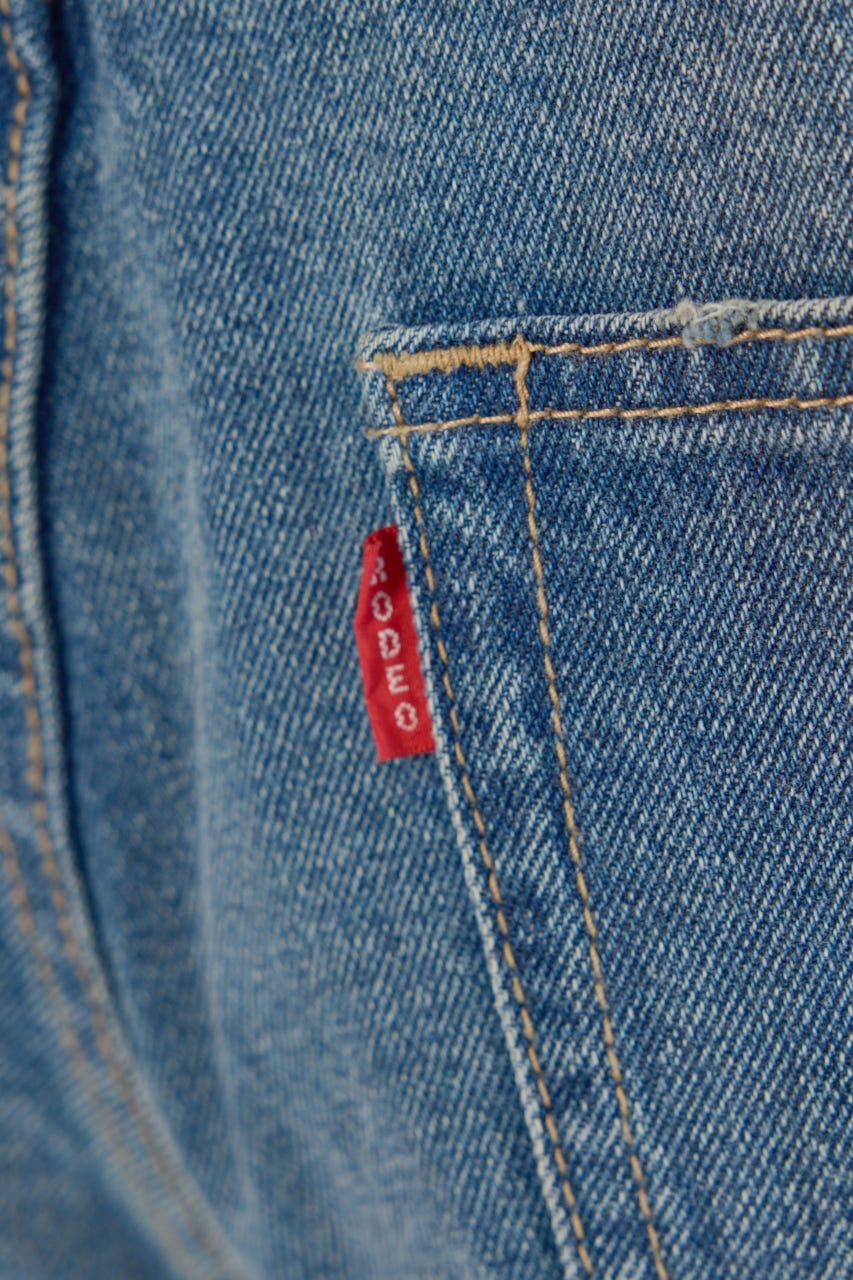 ワイド ルーズデニム BLU S