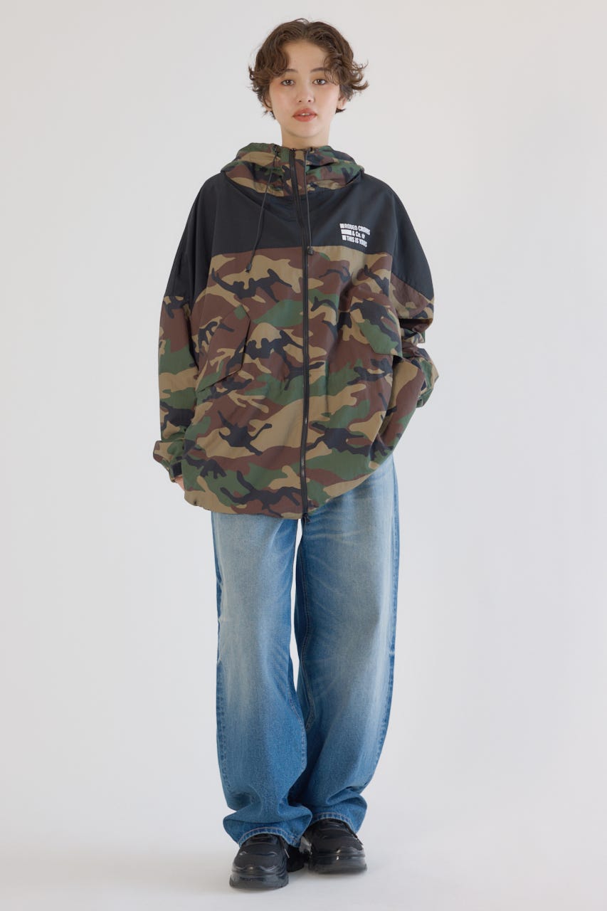 ワイド ルーズデニム BLU S