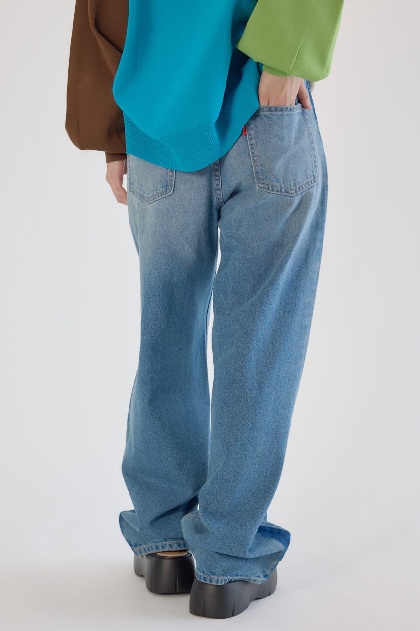 ワイド ルーズデニム L/BLU S