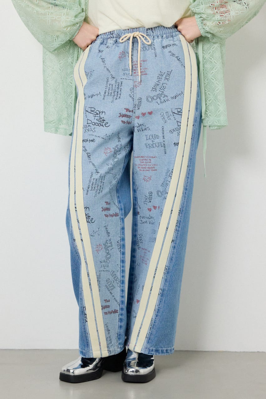 【SS先行アイテム】アソートパターン切り替えラインデニム BLU M