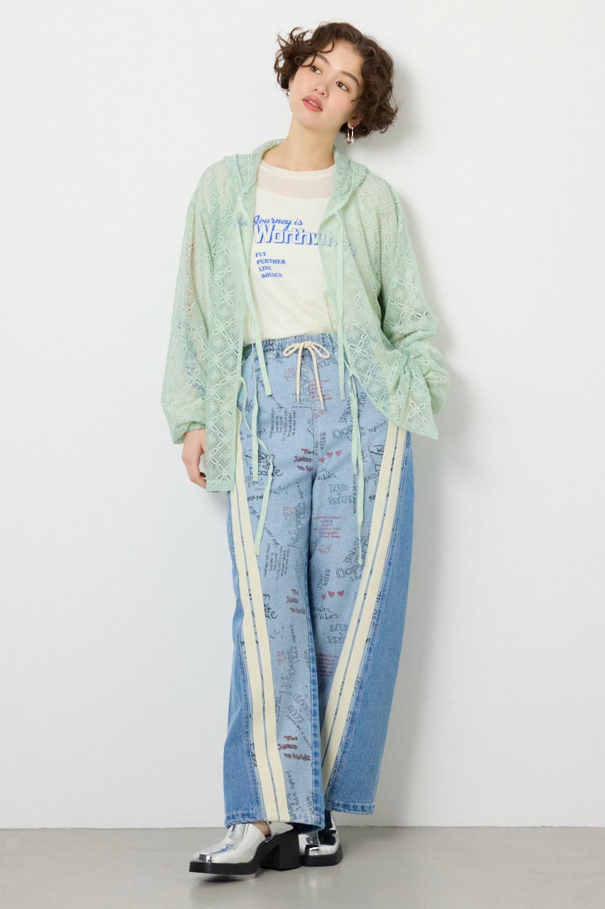 【SS先行アイテム】アソートパターン切り替えラインデニム BLU M