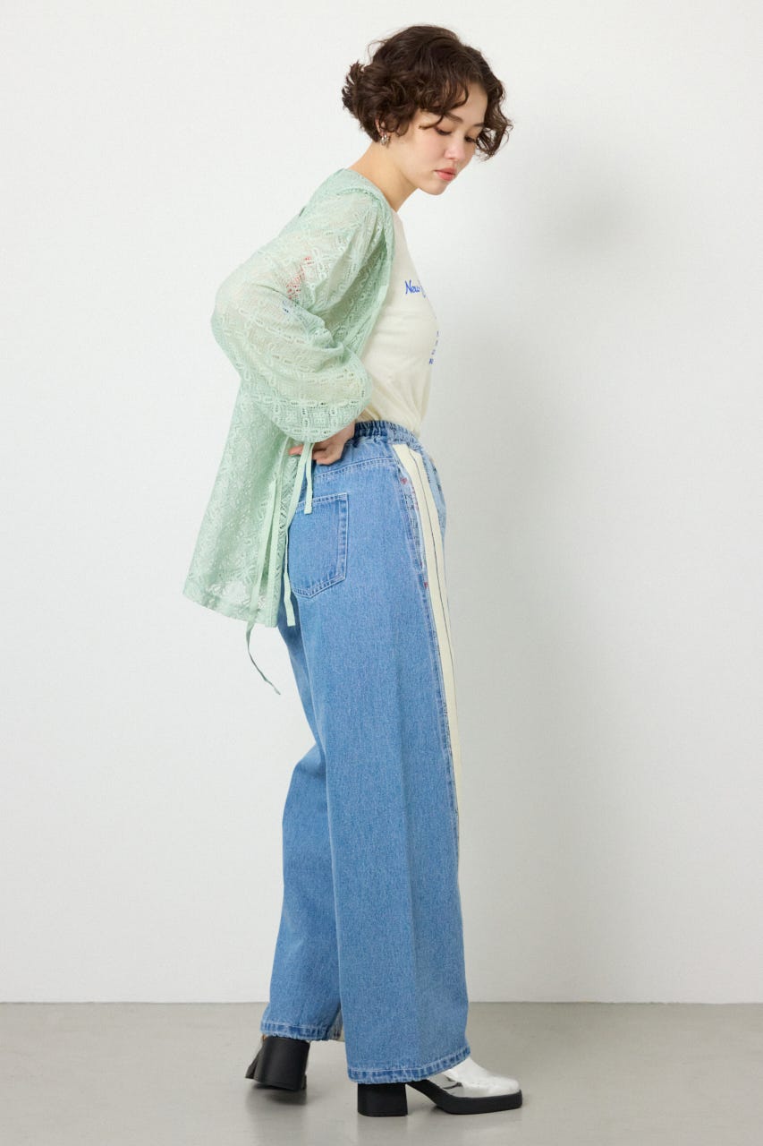 【SS先行アイテム】アソートパターン切り替えラインデニム BLU M