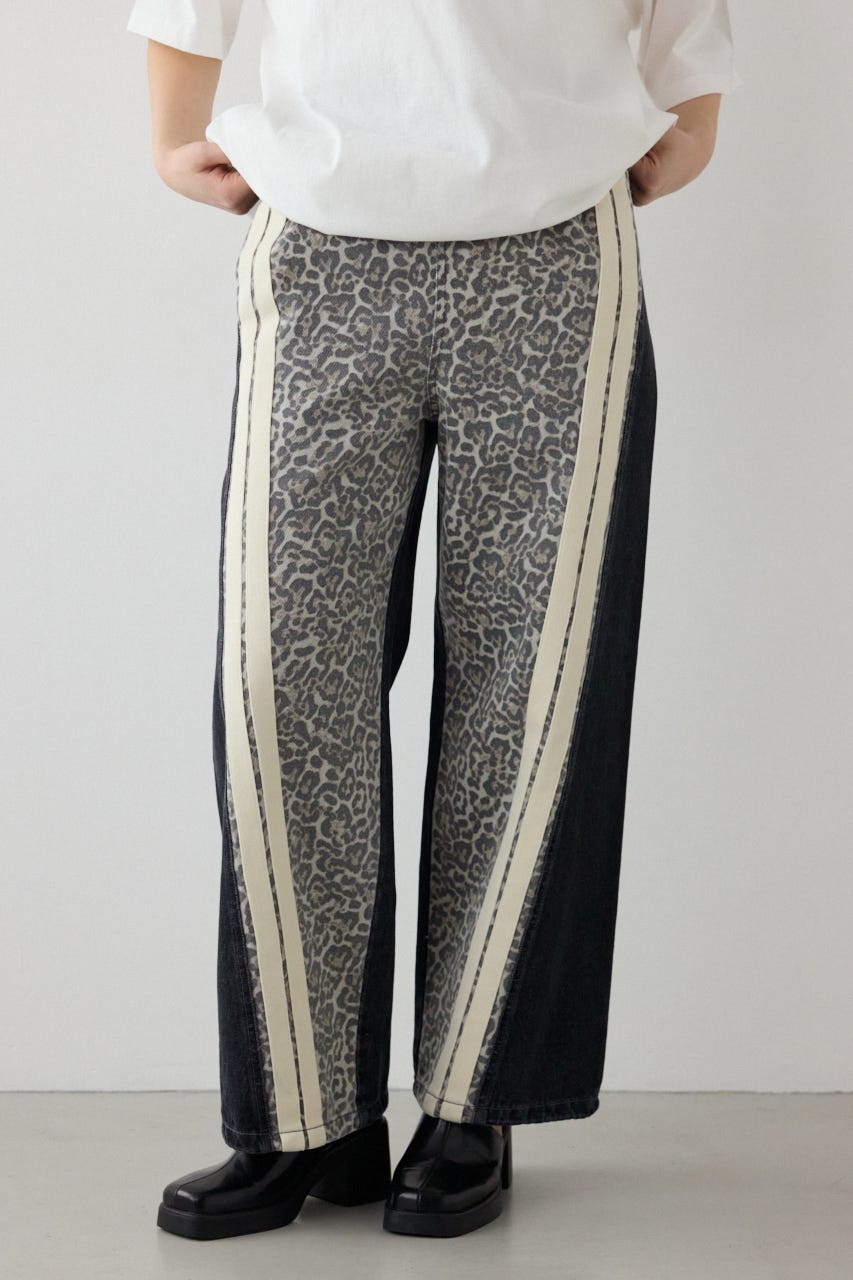 【SS先行アイテム】アソートパターン切り替えラインデニム 柄BRN M